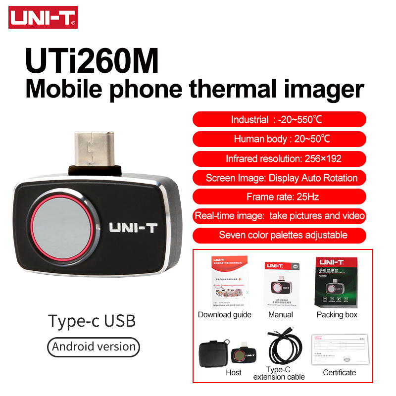 Thermal Imaging Camera 256X192 - Kamera Termal UNI-T Untuk Ponsel UTI260M